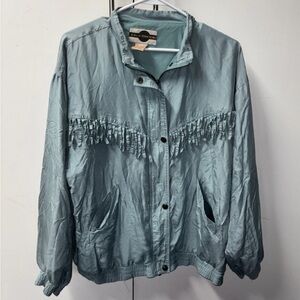 VINTAGE 80’s Outbrook 100% Silk Windbreaker Jacket